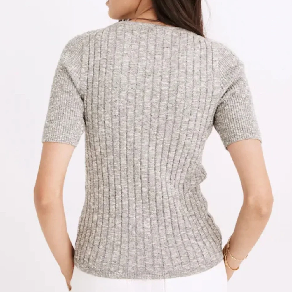 Madewell Glencrest Button-Front Sweater Tee - Picture 2 of 6